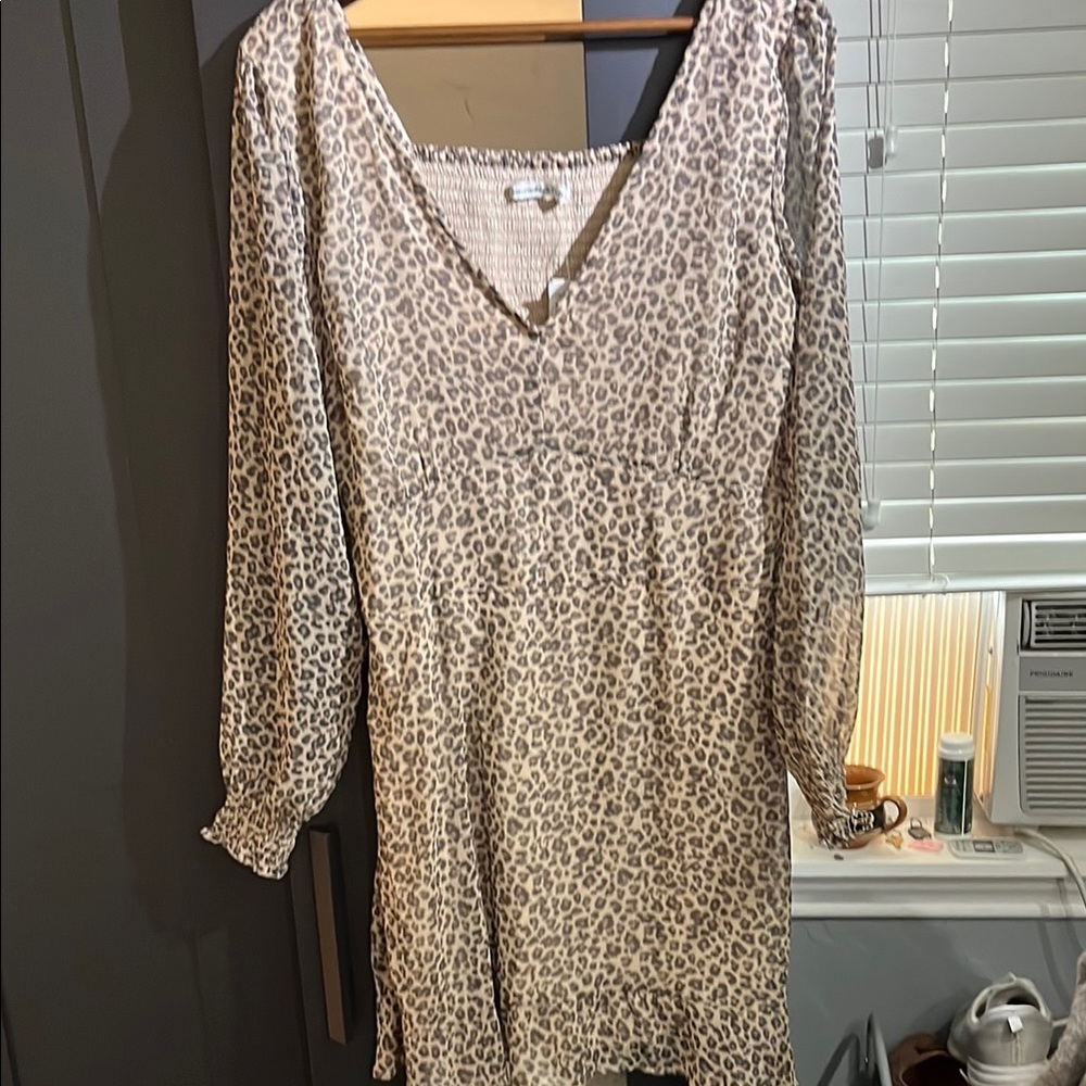 Abercrombie & Fitch Cream Long Sleeve Wrap Sundress